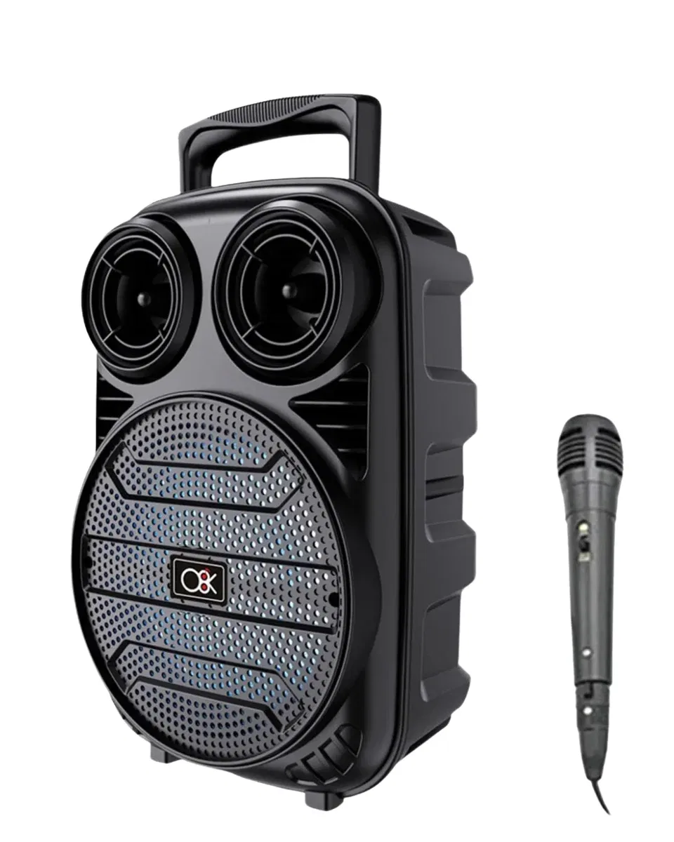 RGB Işıklı Bluetooth Karaoke Hoparlör Mikrofonlu USB TF Kart Destekli Taşınabilir Speaker görsel 3