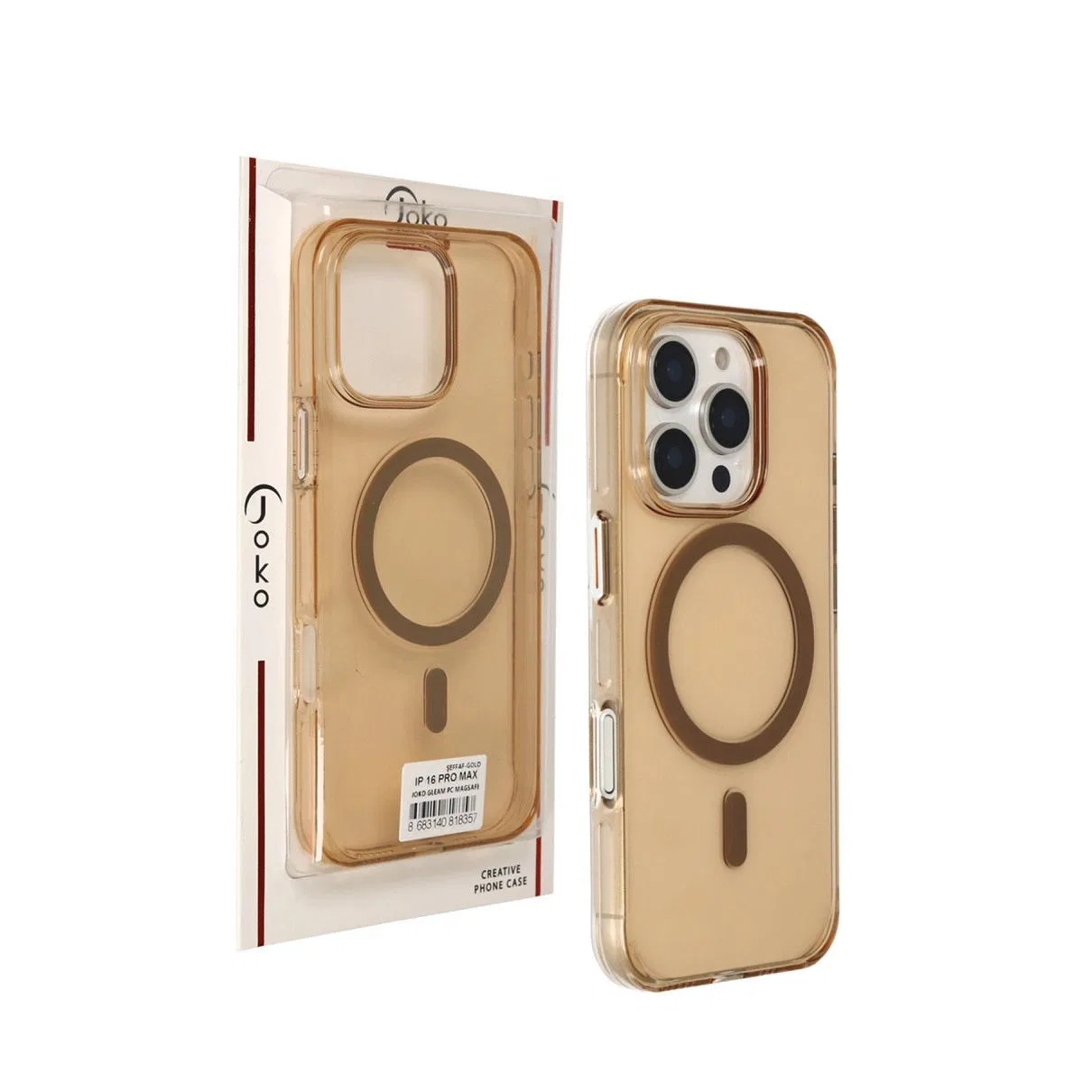 Joko Apple İphone 16 Pro Max Gleam Pc Sert Magsafe Kılıf - Şeffaf-gold görsel 3