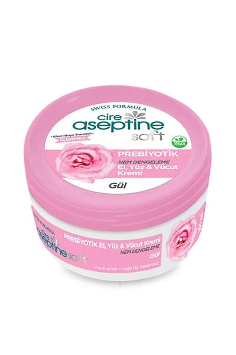Cire Aseptine Soft Gül Özlü Nem Dengeleyici, Besleyici Prebiyotikli Krem 100 ml görsel 2