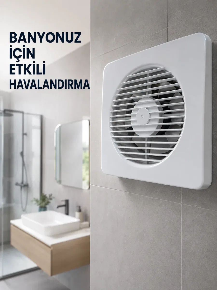 20 W Havalandırma Fanı 150 mm Bağlantı Çapı 20, 8 x 20, 8 cm Dekoratif Aspiratör