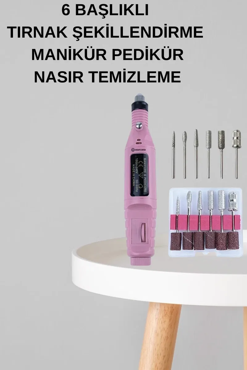 Elektrikli Manikür Pedikür Seti İkili Set 17 Parça Tırnak Bakımı Nasır Temizleme Tırnak Şekillendirme görsel 4