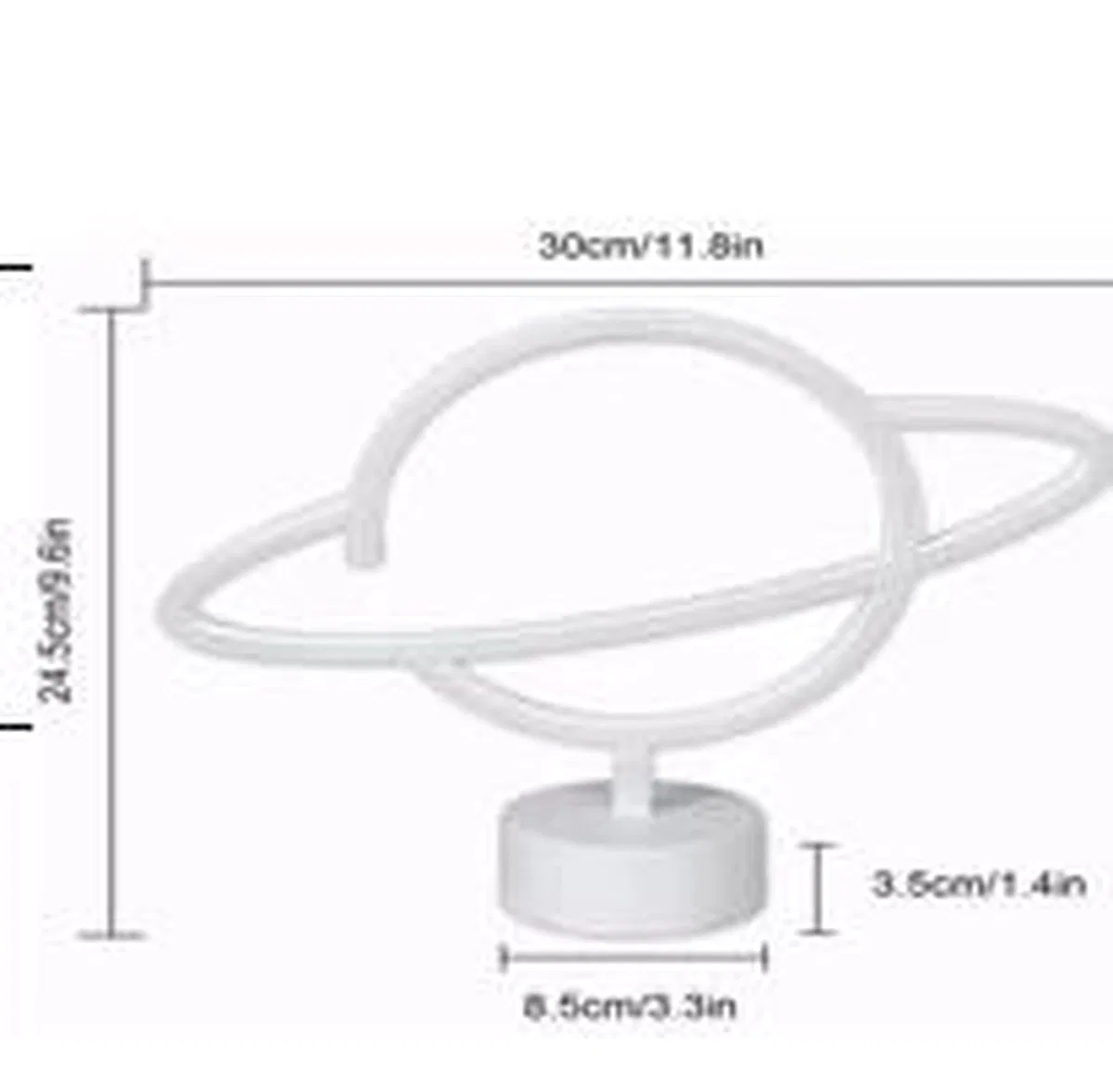 Neon Işıklı Satürn Lamba Pil+usb Mz-503 görsel 2