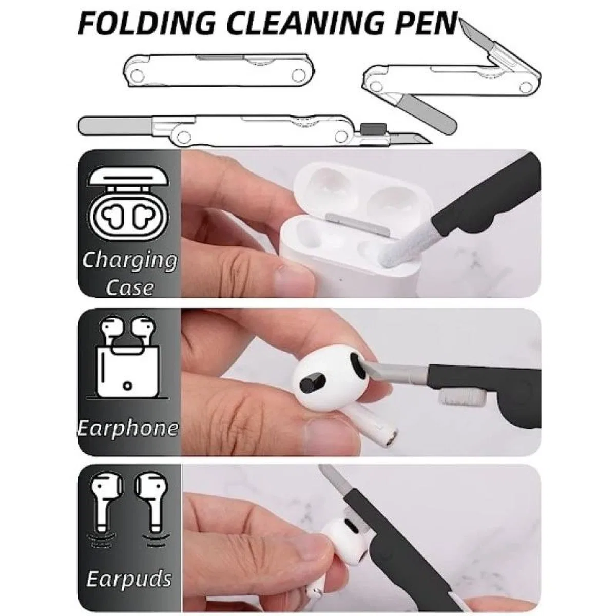 Çok Fonksıyonlu 7 In 1 Aırpods Klavye Ekran Kulaklık Temızleme Kıtı görsel 4