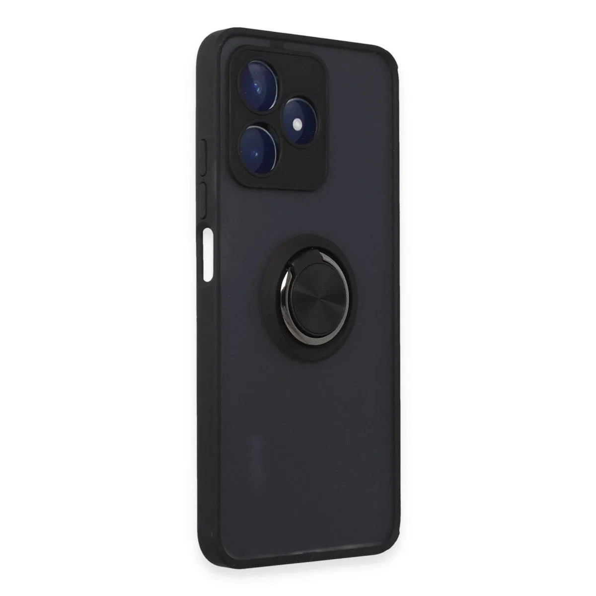 Realme C53 Kılıf Montreal Yüzüklü Silikon Kapak - Siyah görsel 2