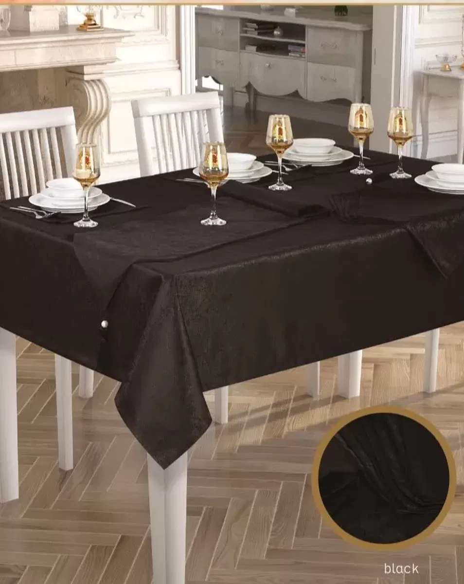 Gabi Siyah 12 Kişilik 26 Parça Amerikan Servisli 155 × 220 cm Masa Takımı görsel 4