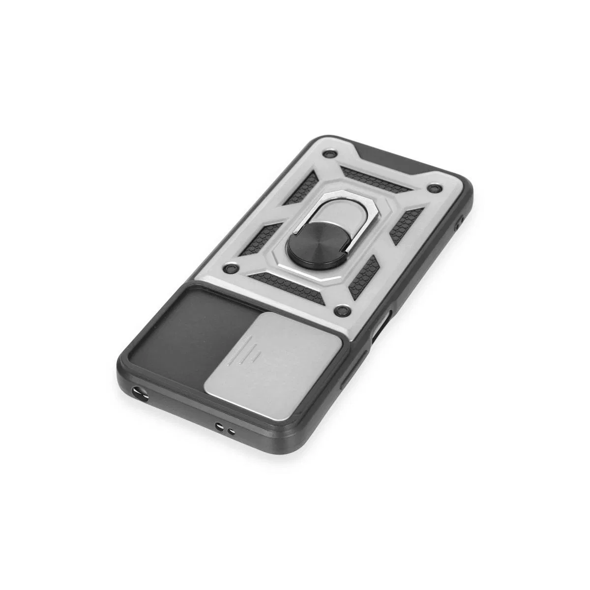 Xiaomi Redmi Note 12 5g Kılıf Pars Lens Yüzüklü Silikon - Gümüş görsel 4