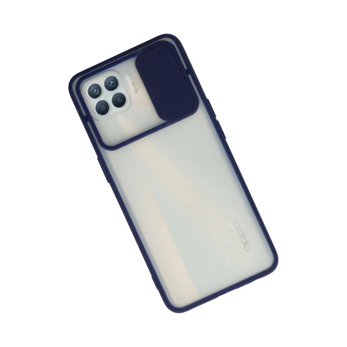 Oppo Reno 4 Lite Kılıf Palm Buzlu Kamera Sürgülü Silikon - Lacivert görsel 2