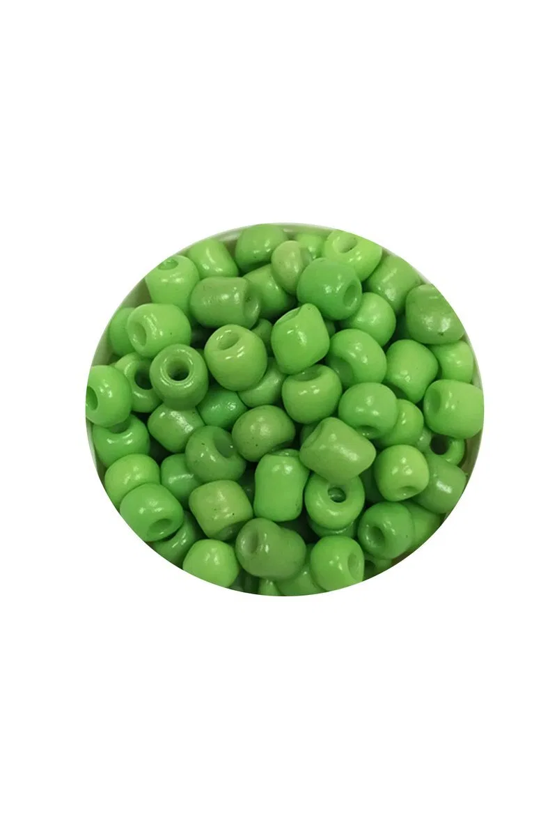 Dökme Cam Kum Boncuk Büyük Boy (6/0) 4 mm - 60 Gram - Yeşil - BNC108 görsel 2