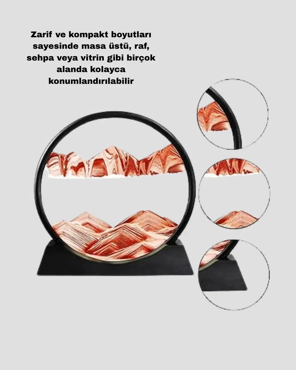 Dekoratif Kum Saati – Şık Masa Üstü Aksesuar, Dayanıklı Malzeme, Modern ve Klasik Tasarım görsel 4