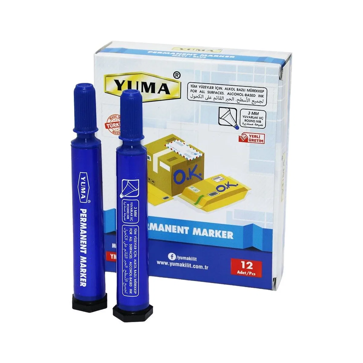 Yuma Ym-790m Mavi Koli Kalemi 12