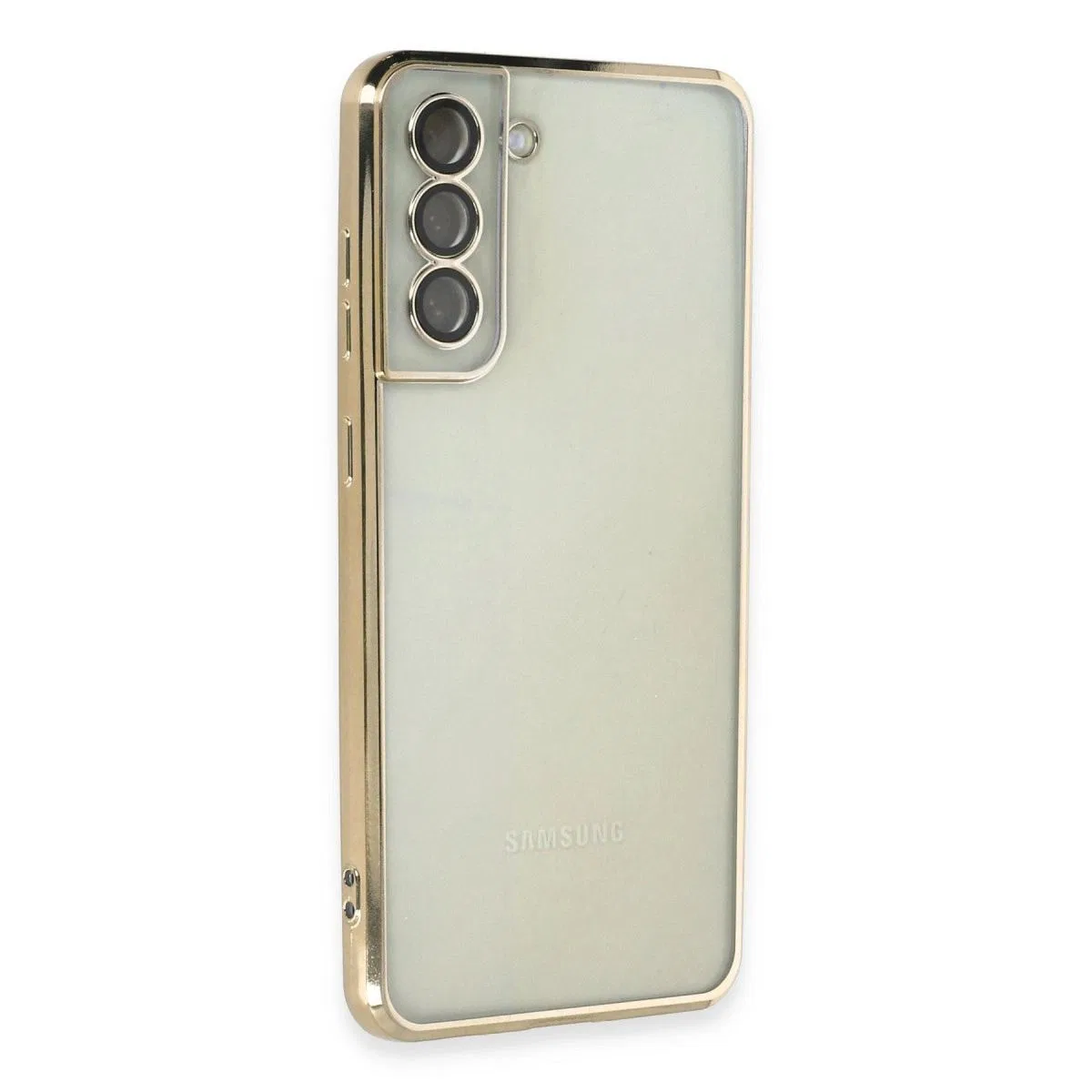 Samsung Galaxy S21 Fe Kılıf Razer Lensli Silikon - Gold görsel 2