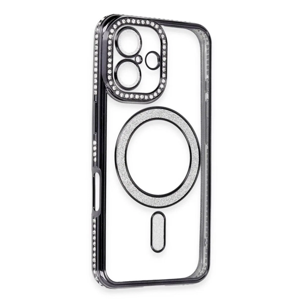 Apple İphone 16 Kılıf Joke Simli Magneticsafe Kılıf - Siyah görsel 3