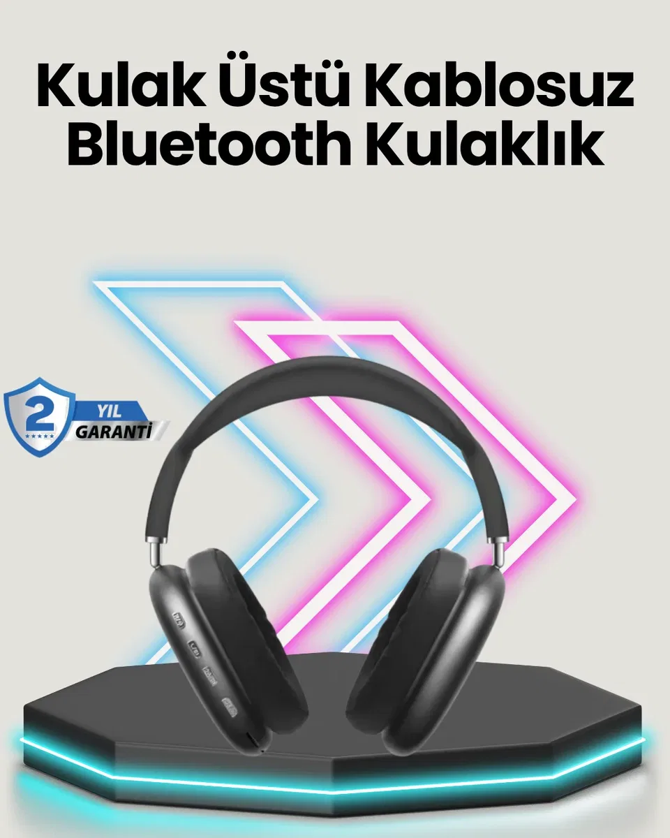 Bluetooth V5. 0 Kablosuz Kulak Üstü Kulaklık | Katlanabilir, Mikro USB Girişli