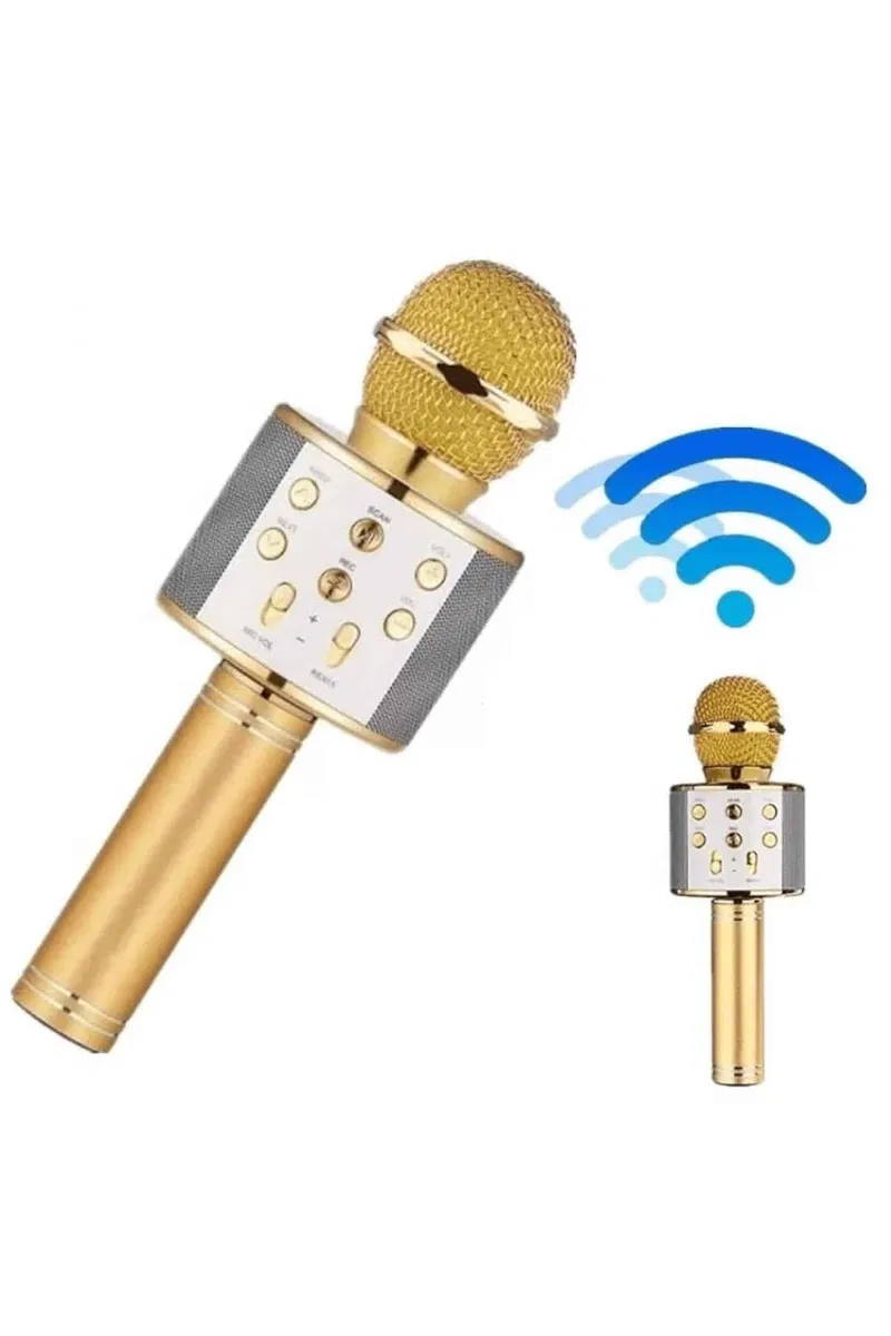 Bluetooth Hoparlör USB AUX SD Kart Kaoroke Mikrofon Uzun Pil Ömrü görsel 2