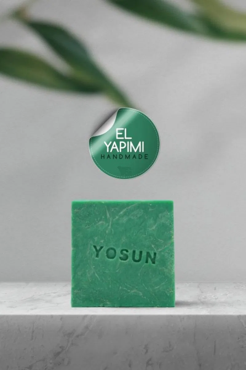 Yosun Sabunu Hatay El Yapımı %100 Organik Doğal Sabun 1 Kalıp 130 Gram görsel 2