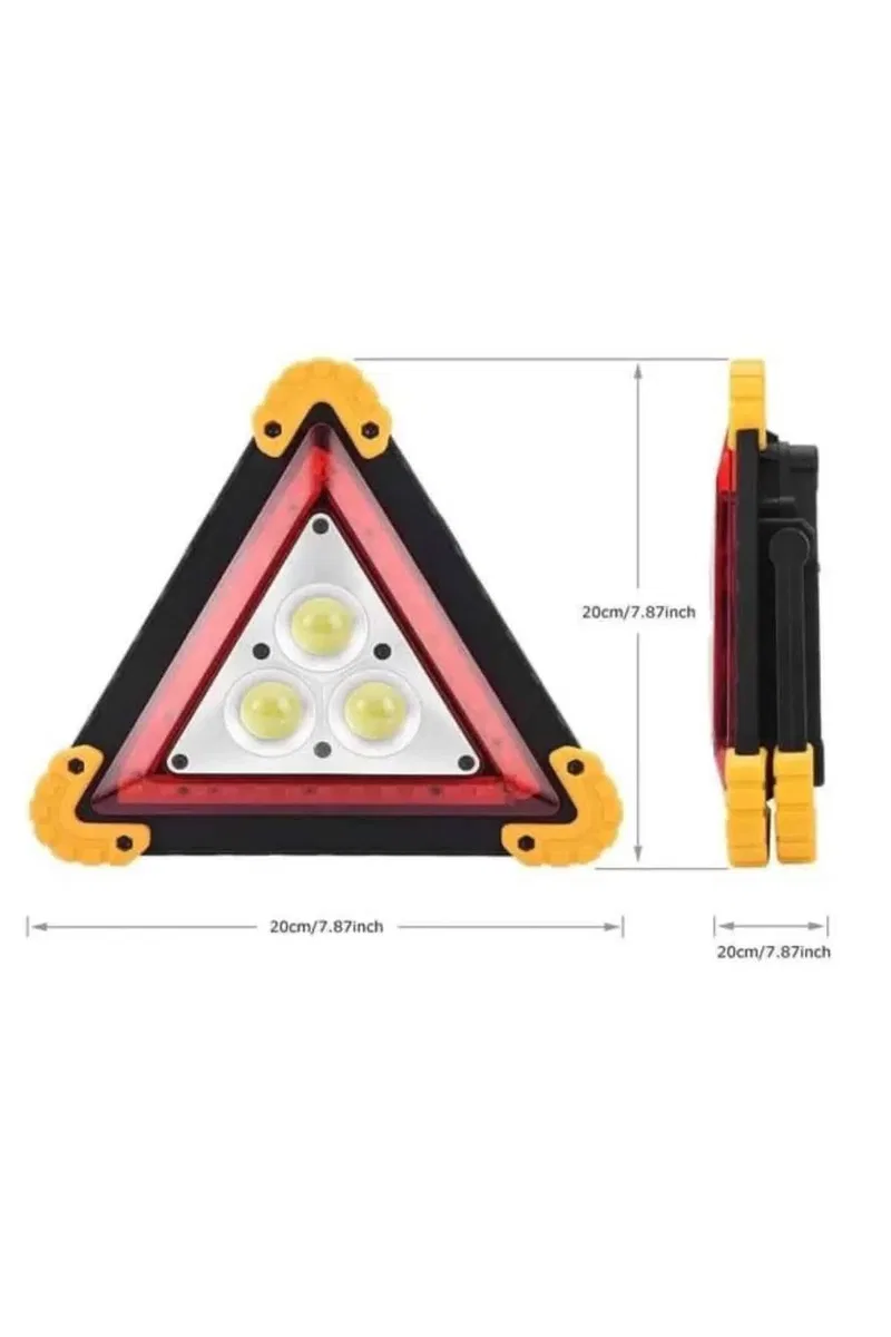 Işıklı Üçgen Reflektör Led Projektör Acil Durum Feneri Flaşör 500 Lümen görsel 4