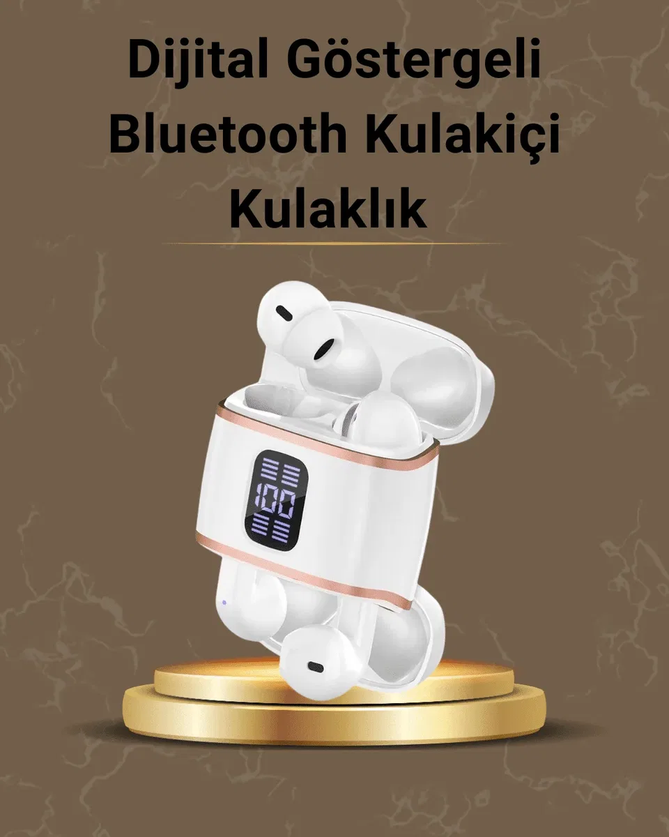 Dijital Göstergeli Bluetooth Kulakiçi Kulaklık – 4’lü Paket, Gürültü Engellemeli
