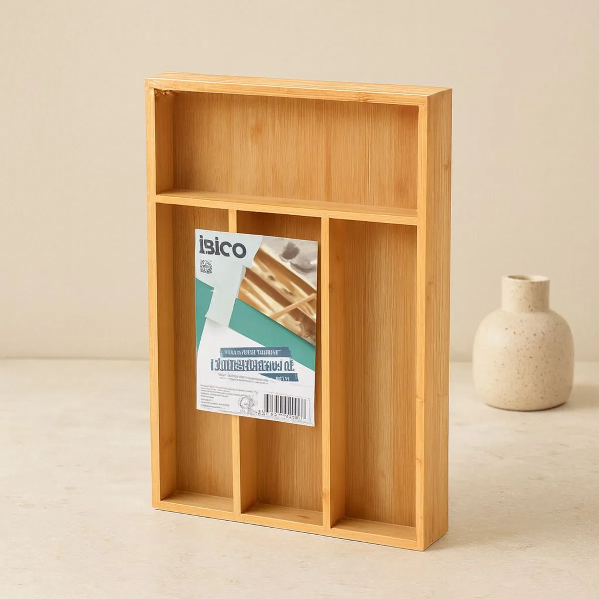 Bambu Çekmece Kaşıklık 22. 4x33 cm - 4 Bölmeli Çok Amaçlı Organizer