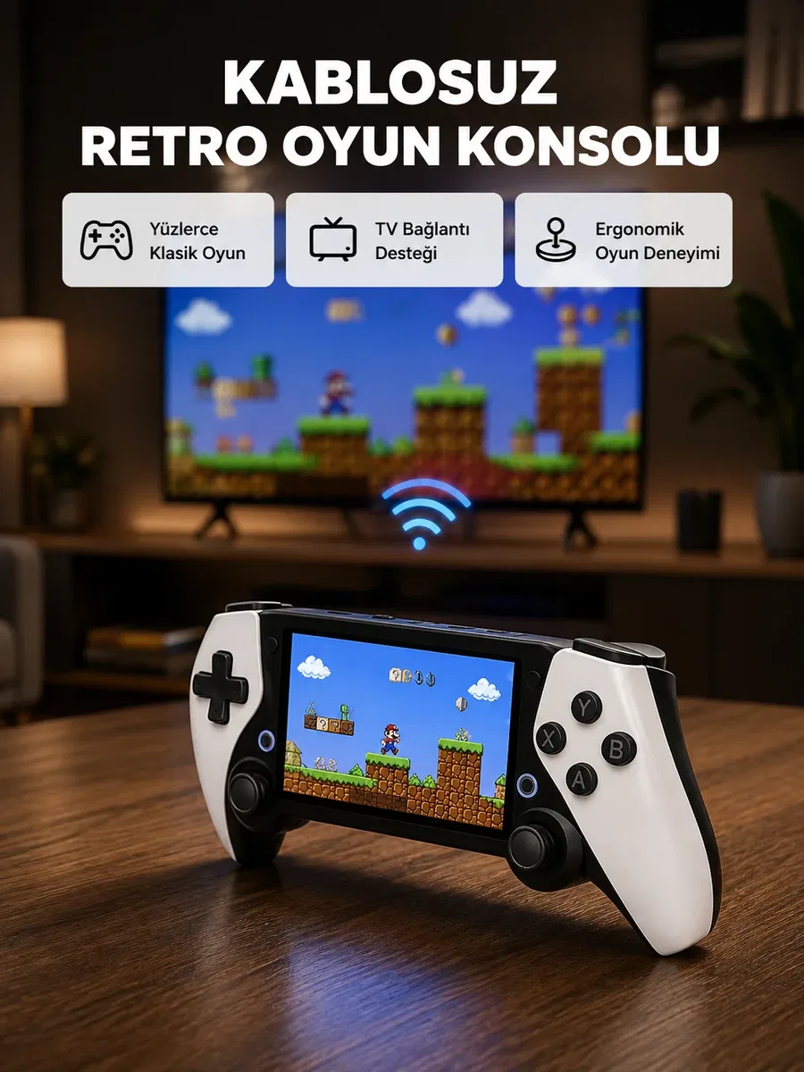 Taşınabilir El Konsolu – 4. 3 İnç TFT Ekran, 64 GB Dahili Oyun Hafızalı