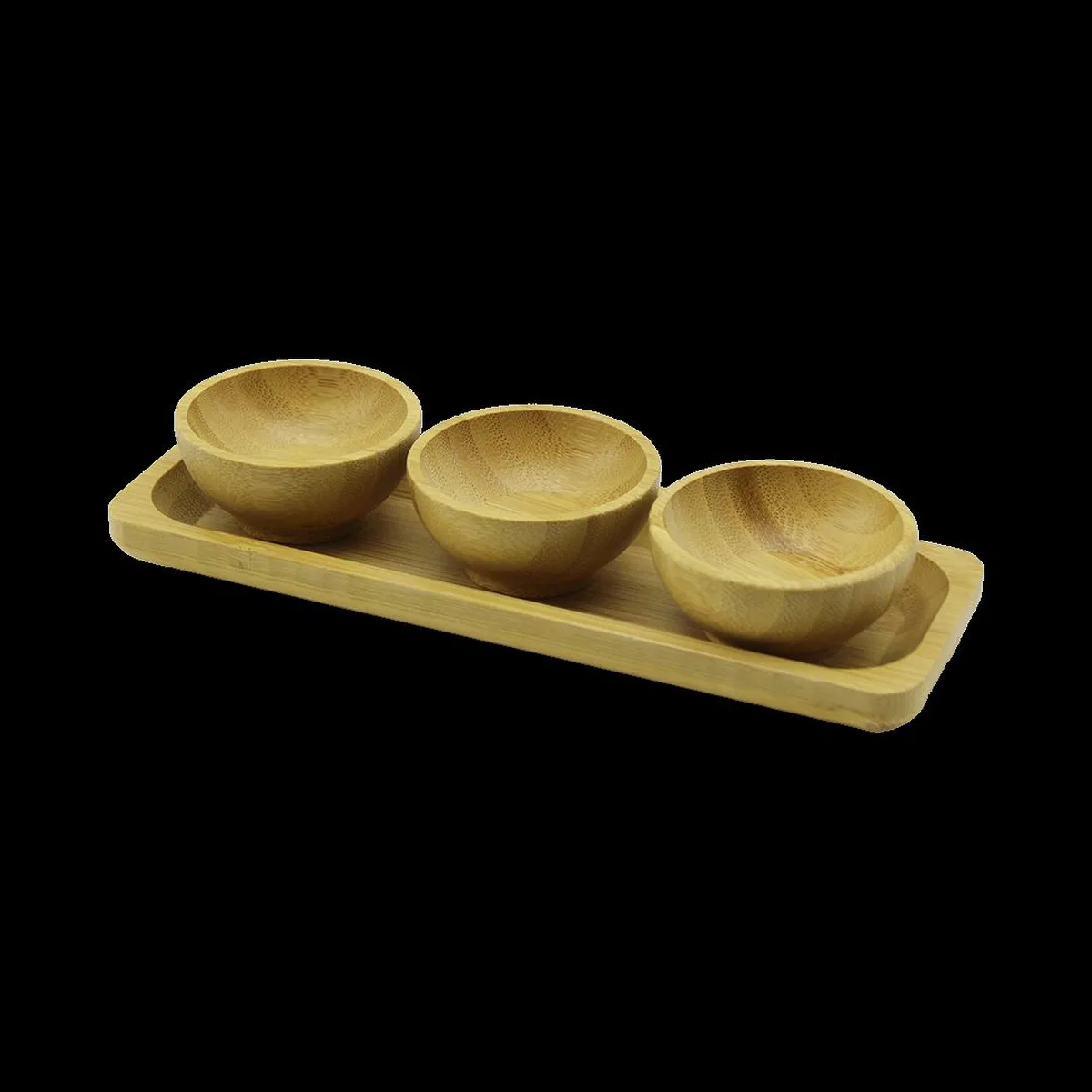 Bambu Lokumluk ve Çerezlik Seti 3'lü Sunum Tepsili (6 cm) görsel 2