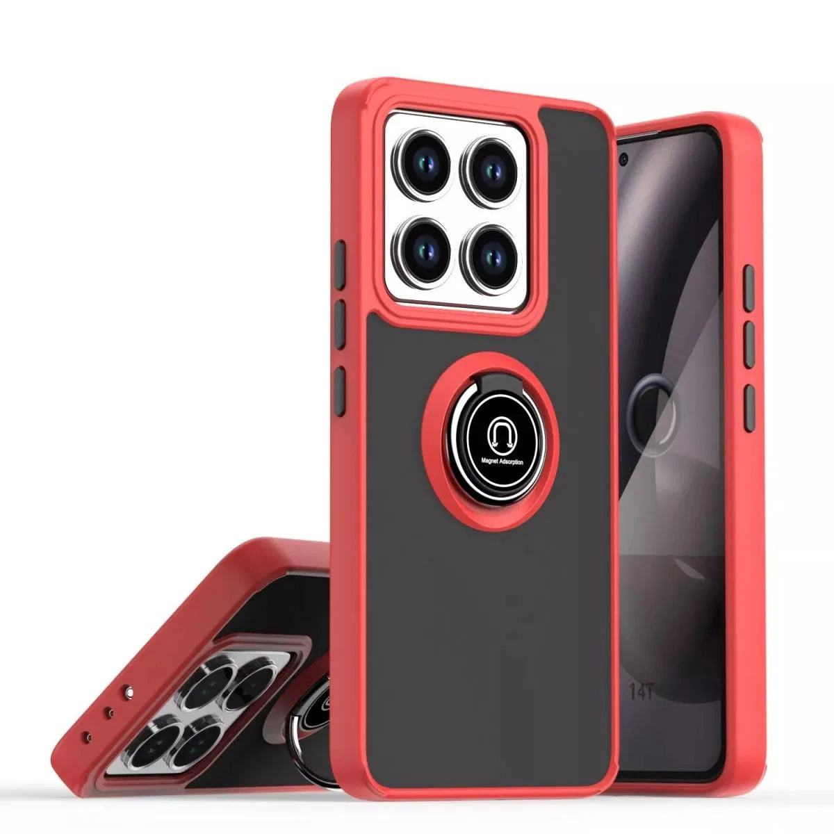Xiaomi Mi 15 Pro Kılıf Montreal Yüzüklü Silikon Kapak - Kırmızı