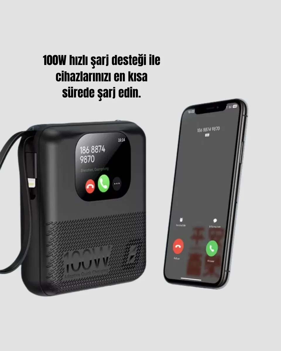 2025 Yeni Seri 10000 mAh Powerbank Bluetooth Bağlantılı Hızlı Şarj görsel 2