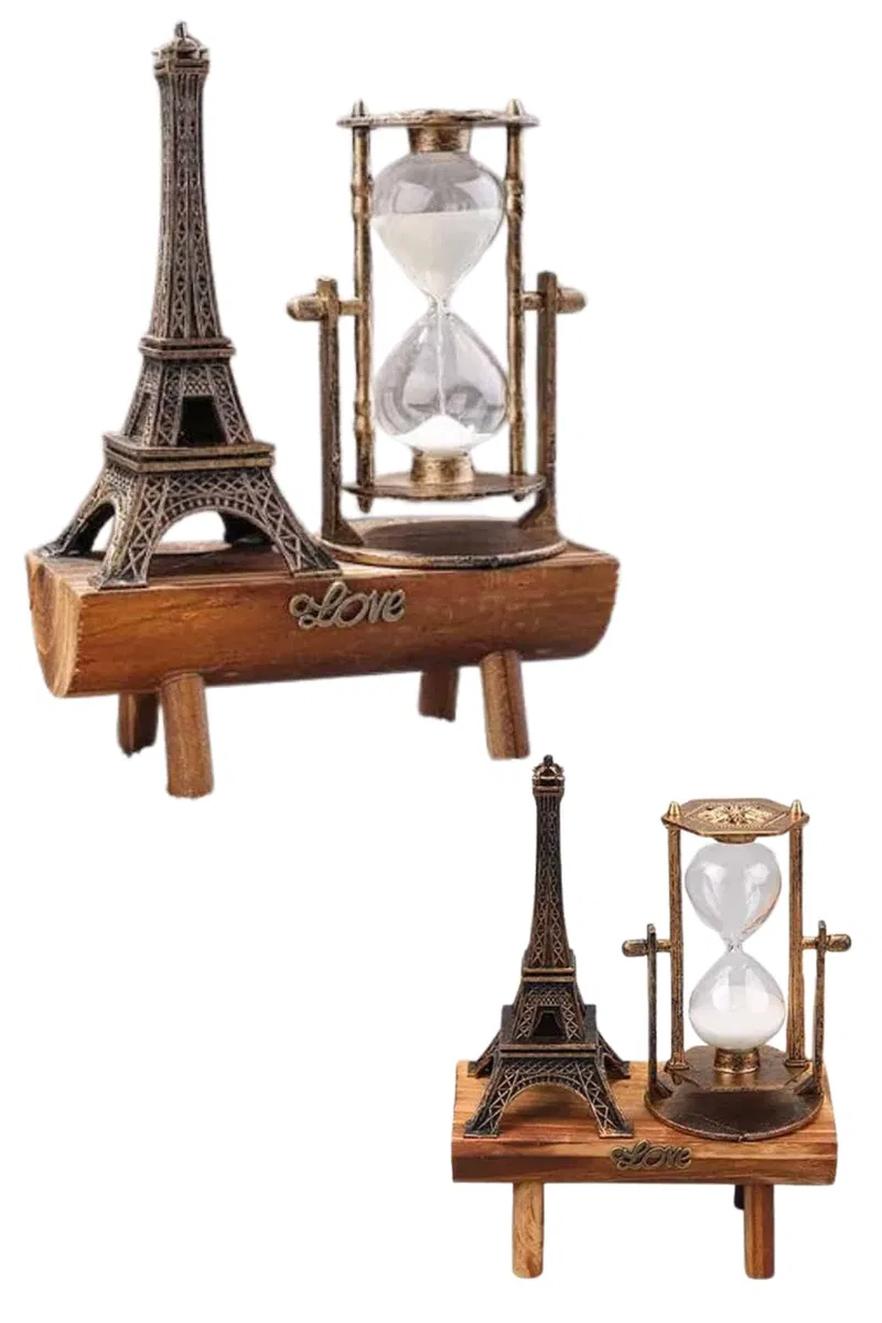 Paris Eyfel Kulesi Hediyelik Eyfel Retro Kum Saati Dekoratif Eşya Yeni Nesil görsel 5