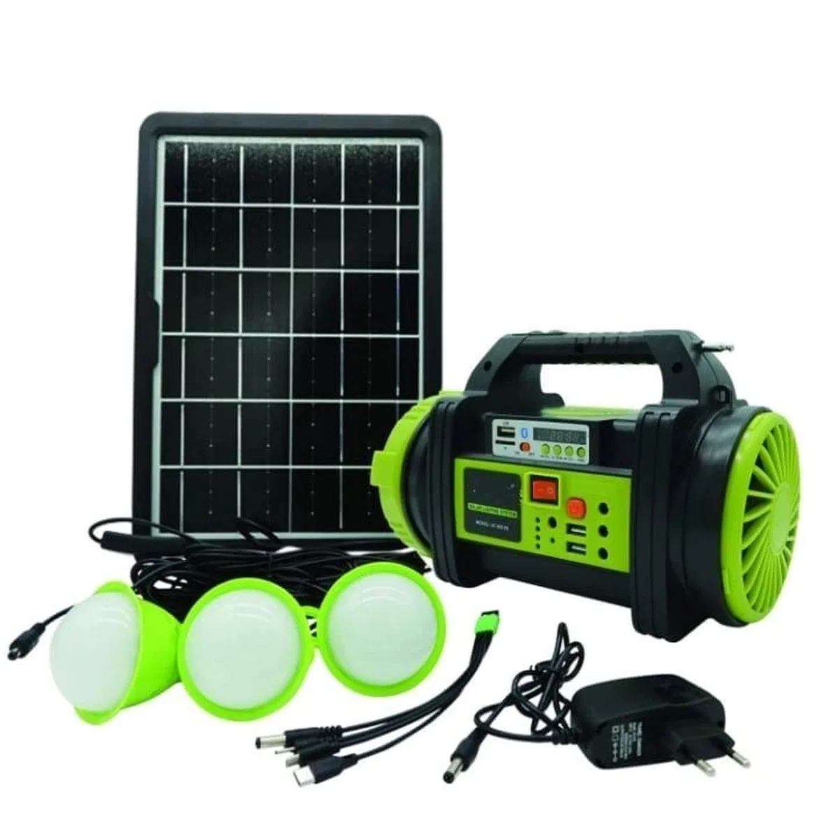 Wıson Ws-5683 Şarjlı 30w Solar Şarjlı Ev Aydınlatma Seti Radyo Ve Fan Powebank