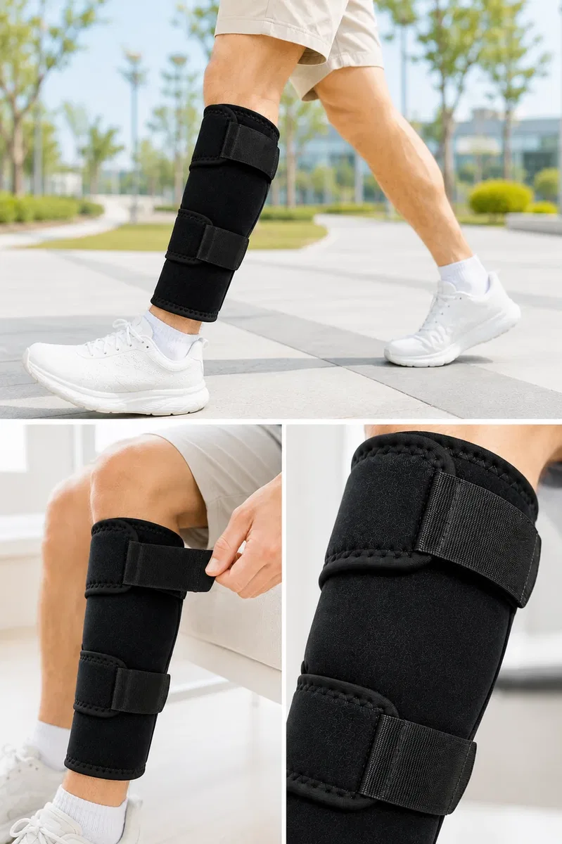 Alt Baldır Destekliği Çift Sabitleme Bantlı Ayarlanabilir Spor Baldırlığı görsel 4