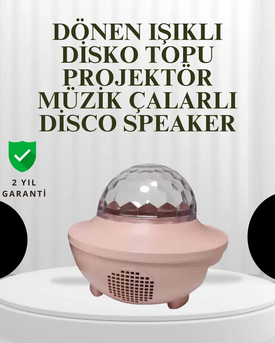 Sesle Etkileşimli Yıldız Projektörlü Gece Lambası – Bluetooth Hoparlörlü, USB Girişli, Dönen Okyanus