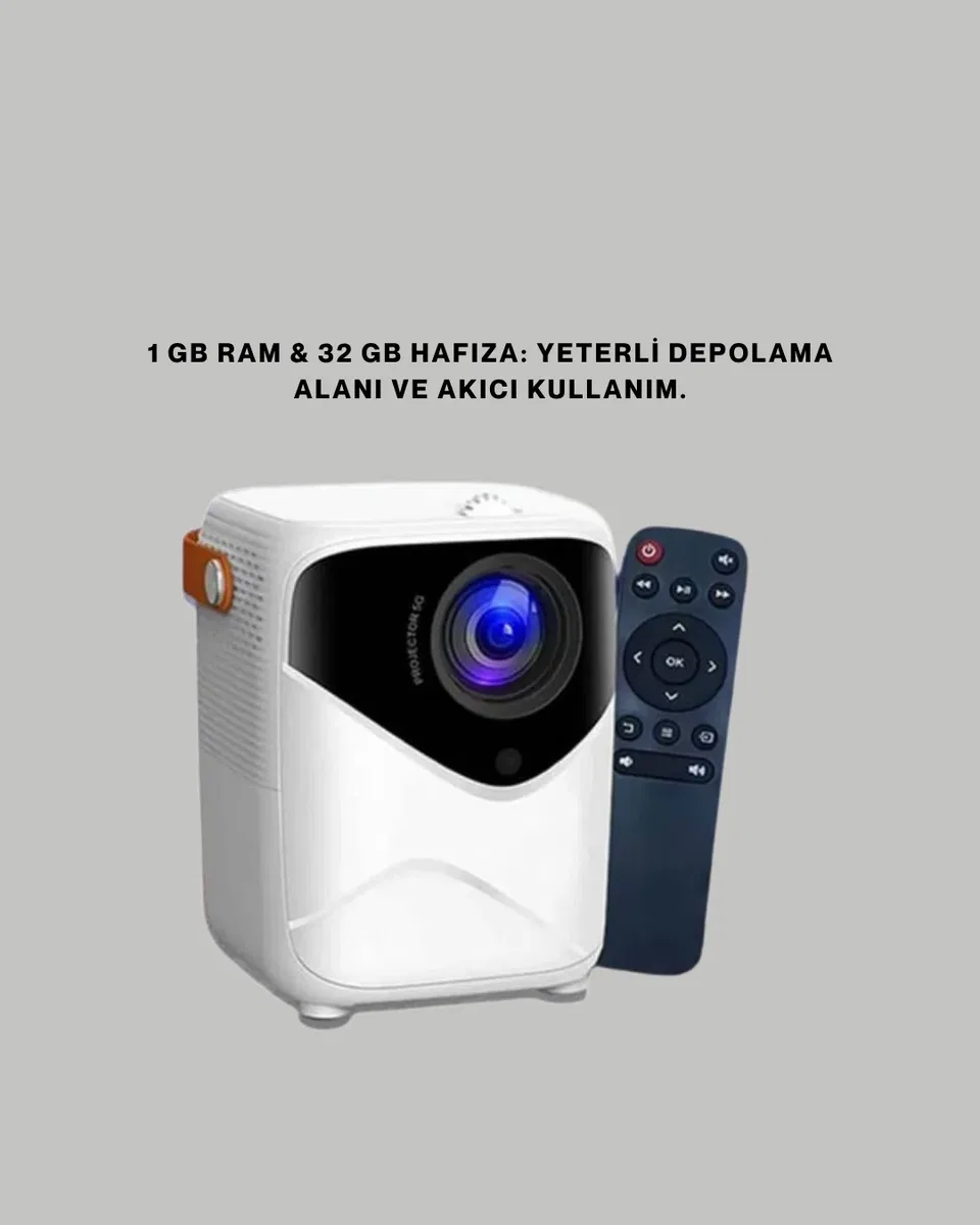 Ultra HD Çözünürlüklü Taşınabilir Projektör – 1920x1080 Piksel Görüntü Kalitesi Yeni Nesil görsel 3