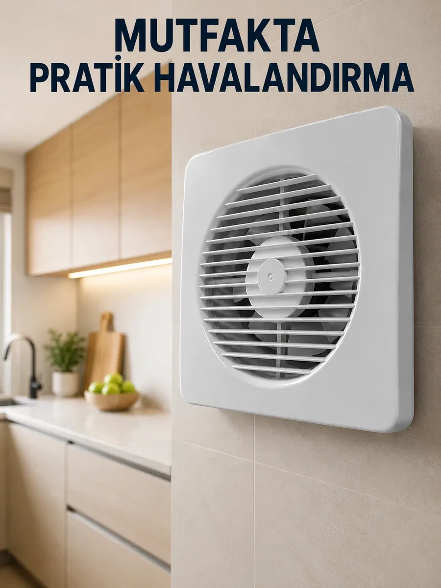 150 mm Duvar ve Tavan Tipi Aspiratör 20, 8 x 20, 8 cm 320 m³/h Hava Aktarım Kapasiteli