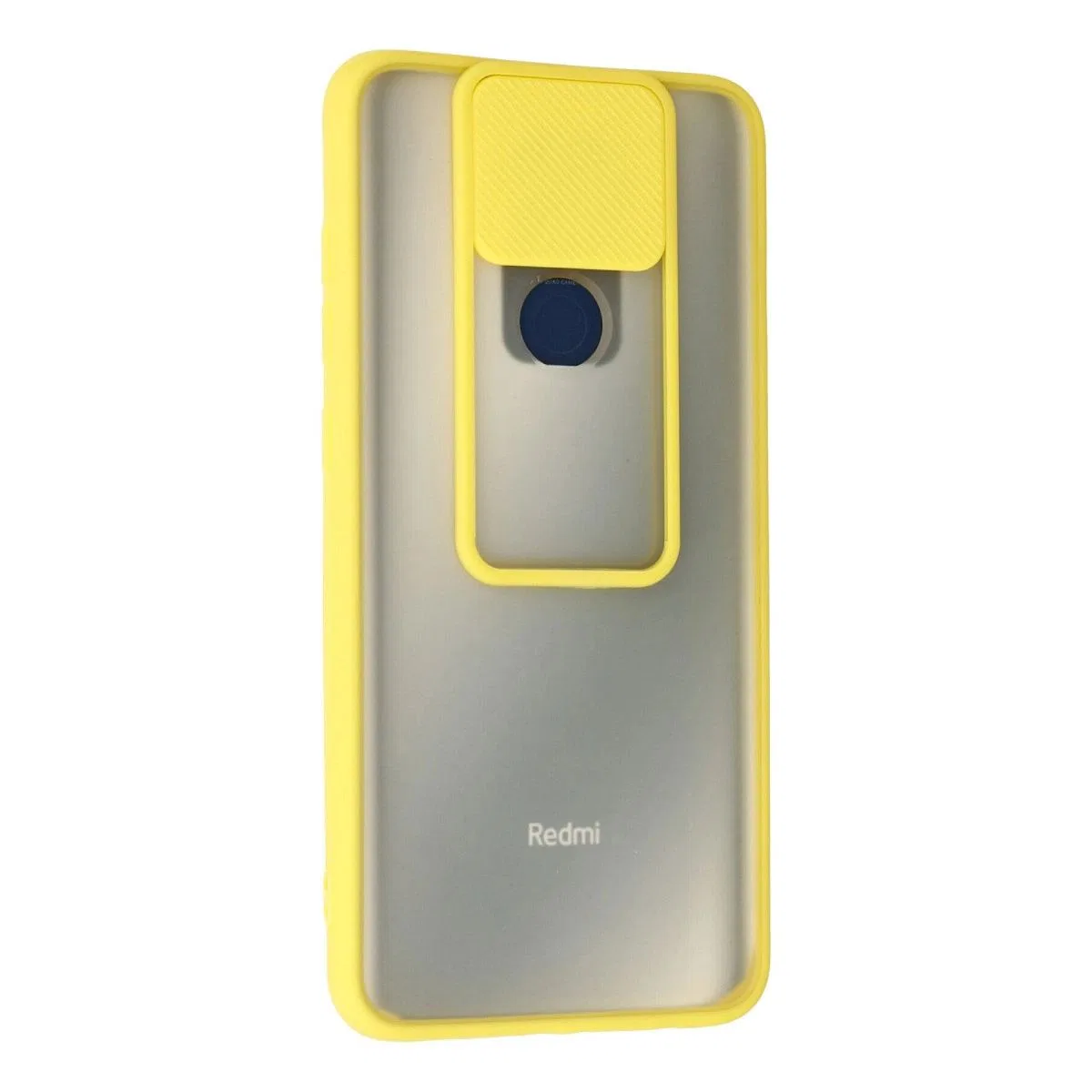 Xiaomi Redmi Note 9 Kılıf Palm Buzlu Kamera Sürgülü Silikon - Sarı görsel 3