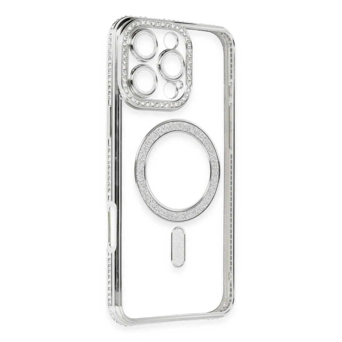 Apple İphone 16 Pro Kılıf Joke Simli Magneticsafe Kılıf - Gümüş görsel 3