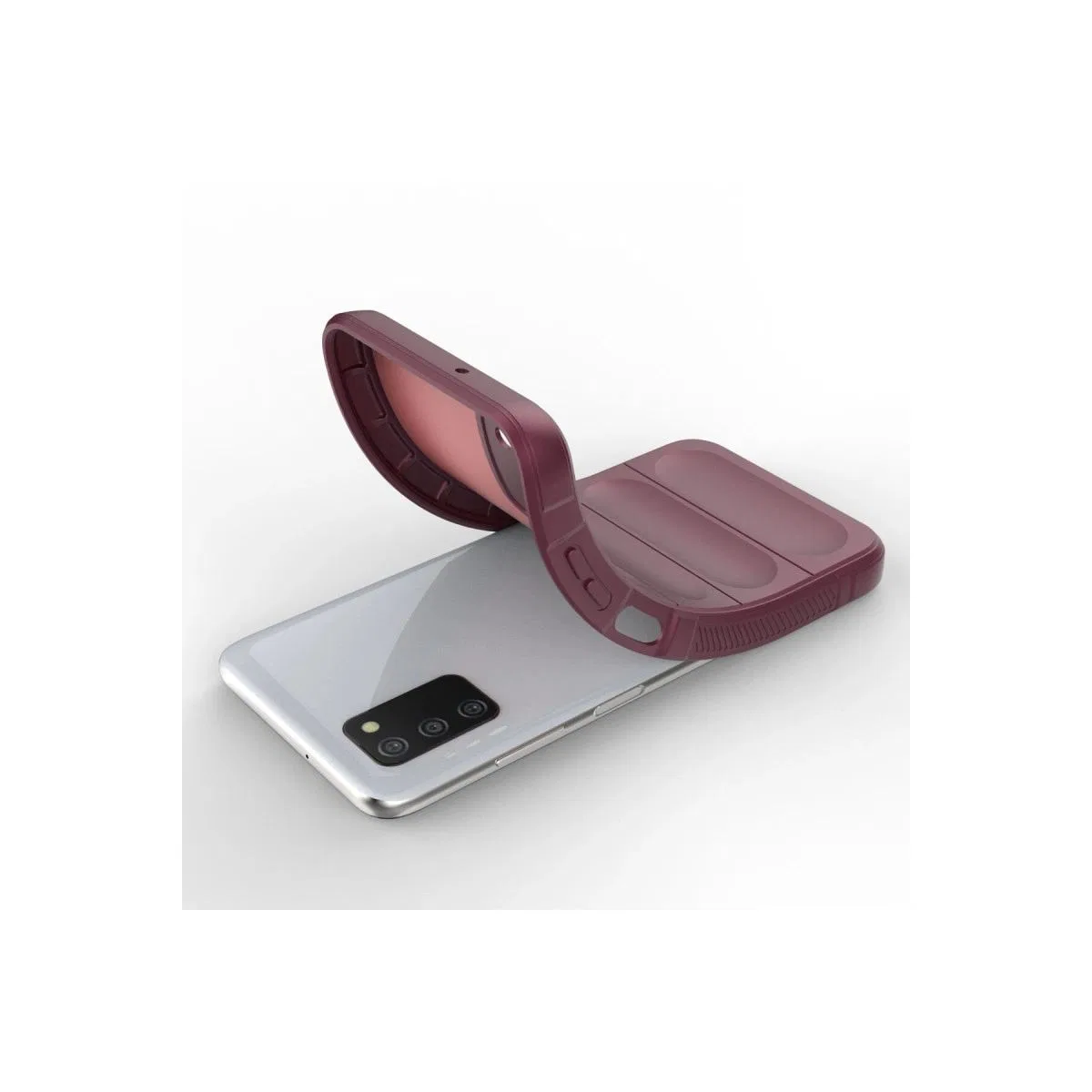 Samsung Galaxy A03s Kılıf Optimum Silikon - Bordo görsel 4
