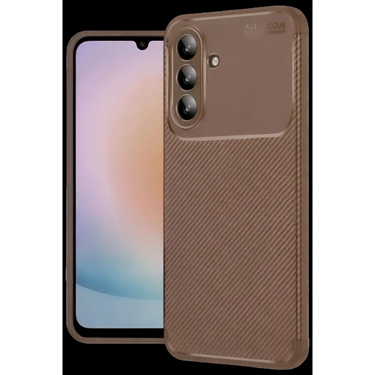 Samsung Galaxy A27 5g Auto Focus Karbon Kapak - Kahverengi