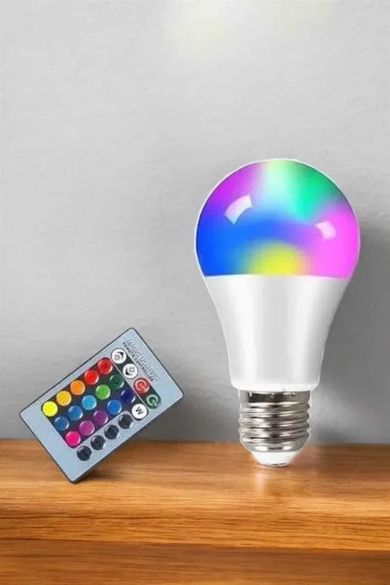 Led Ampul Enerji Dostu RGB Işıklı 100W Led Işık görsel 4