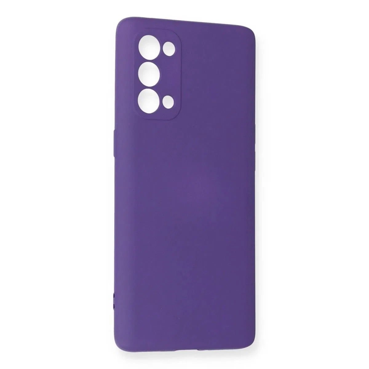 Oppo Reno 5 Pro Kılıf Nano İçi Kadife Silikon - Mor görsel 2