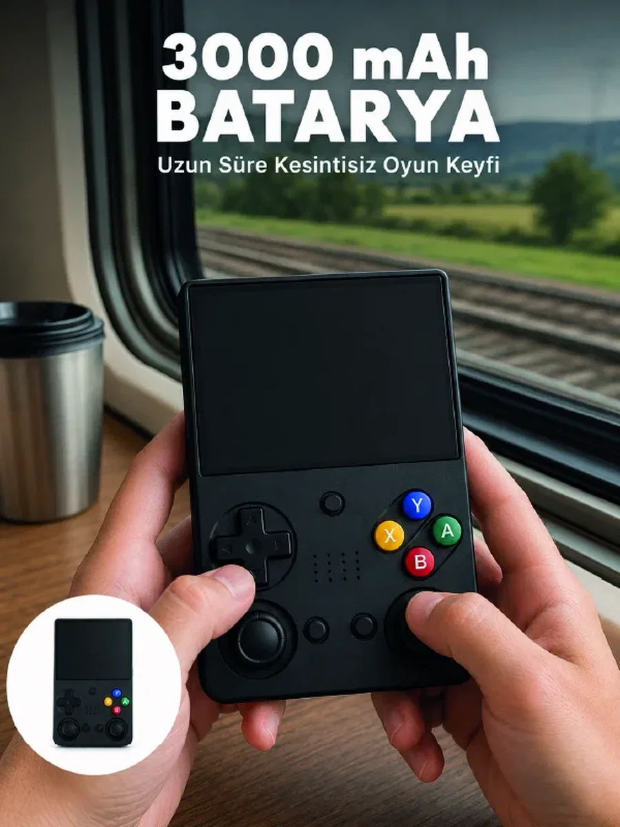 Retro Taşınabilir Oyun Konsolu 3. 5 İnç IPS Ekran 26 Emülatör Destekli 64GB El Tipi Oyun Cihazı