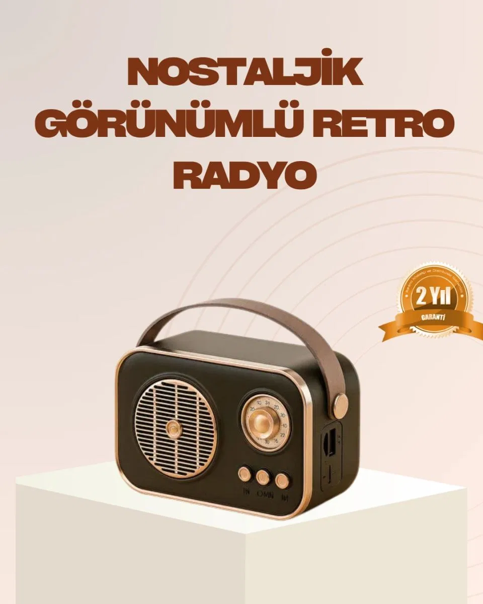 Retro Bluetooth Radyo – Nostaljik Tasarım, Tf Kart Ve Usb Destekli