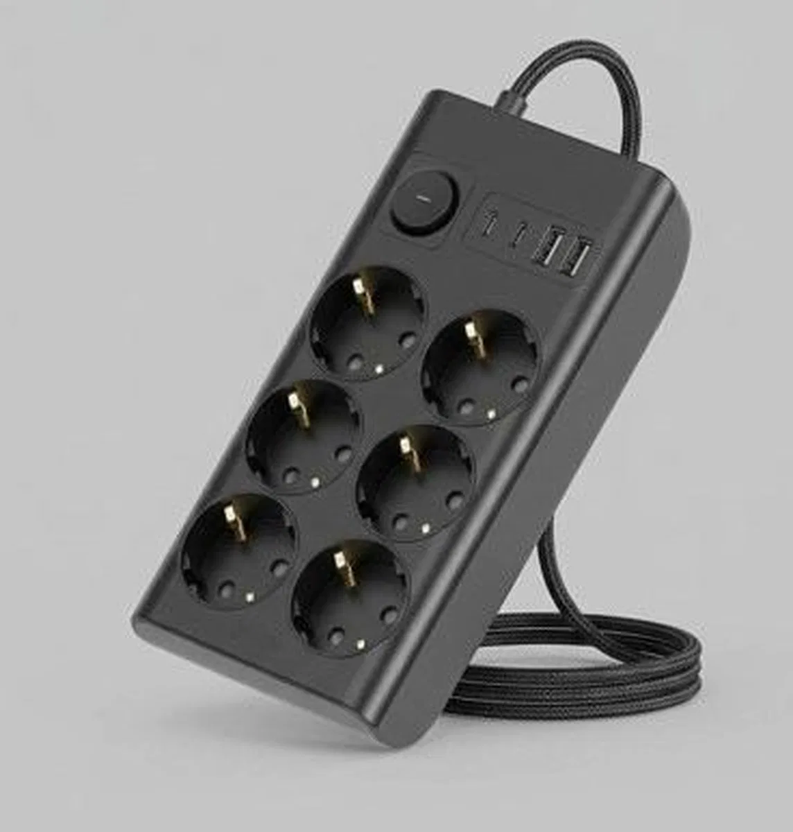 Akım Korumalı 6’lı Priz 2xusb 2xtype-c Çıkış Yüksek Gerilim Koruma Çoklu Priz Çoğaltıcı görsel 2