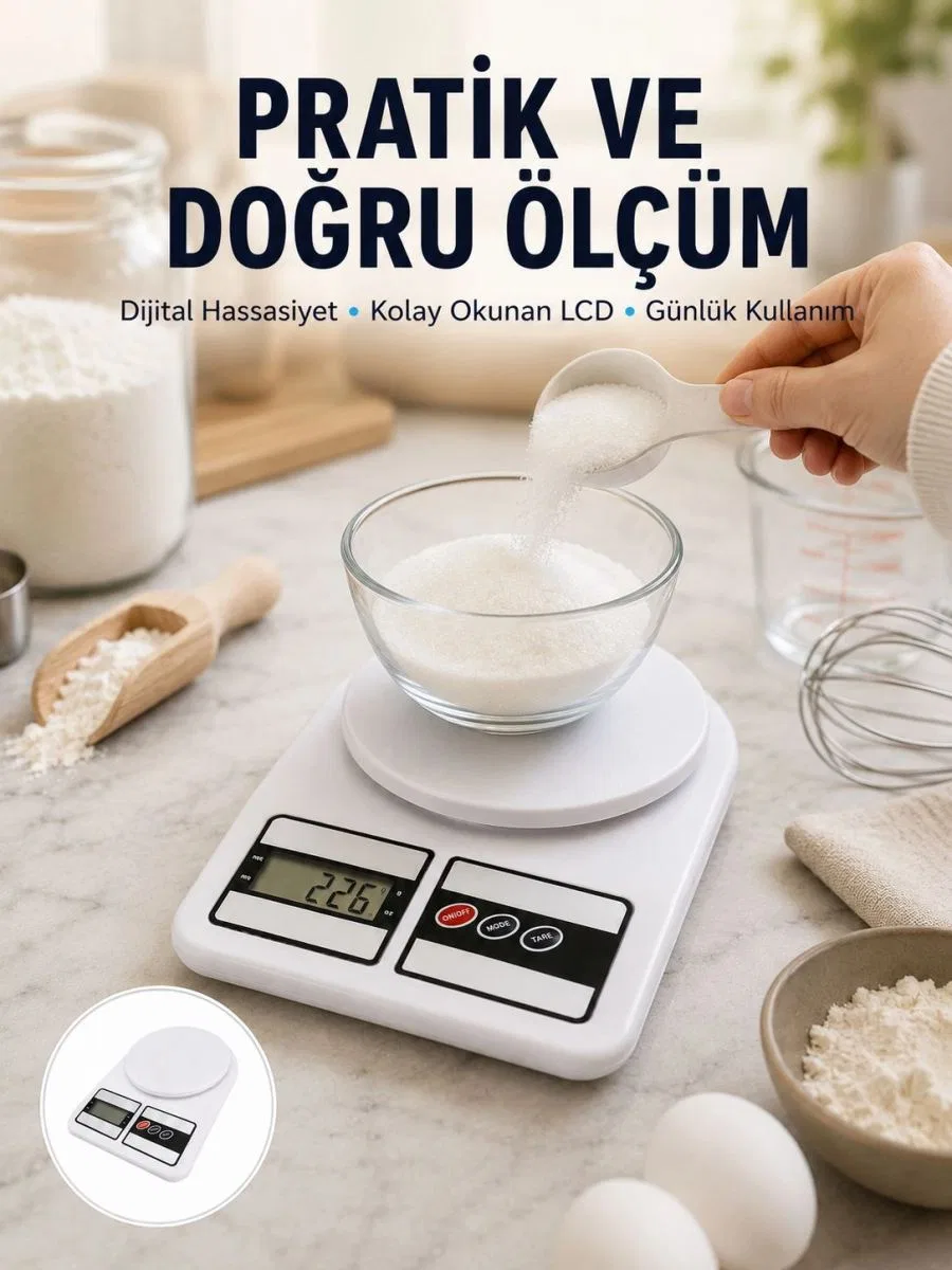 Pratik Ve Şık Tasarımıyla Dijital Mutfak Tartısı Yeni Nesil