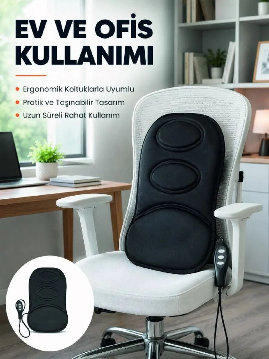 Ev Ve Araç İçin Masaj Minderi Modlu Isıtmalı Titreşimli Koltuk Masaj Pedi