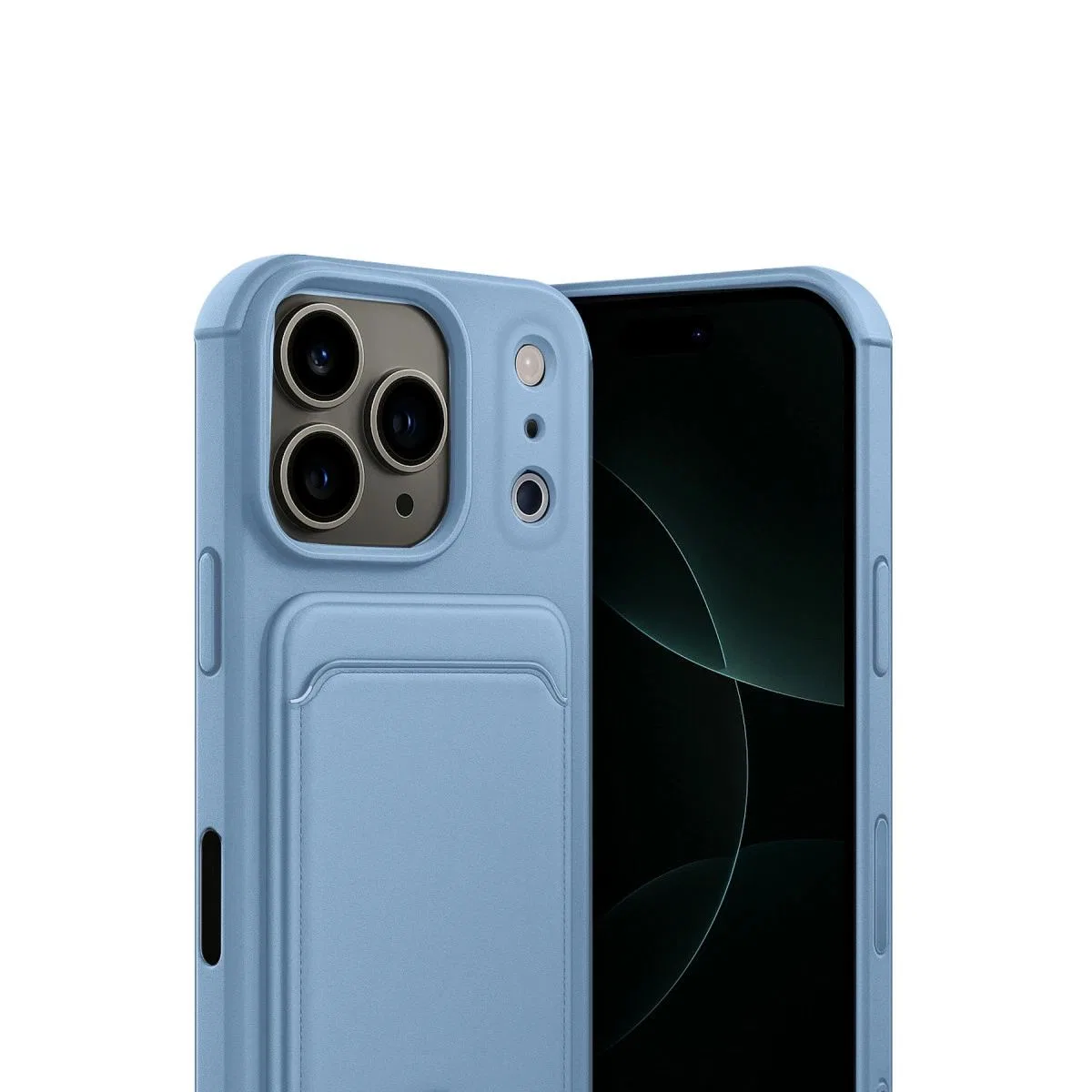 Apple İphone 17 Pro Kelvin Kartvizitli Silikon - Mavi görsel 2