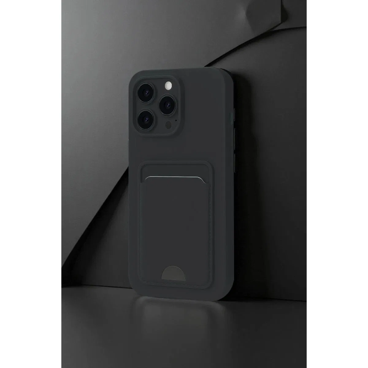Apple İphone 16 Pro Kılıf Kelvin Kartvizitli Silikon - Siyah görsel 2