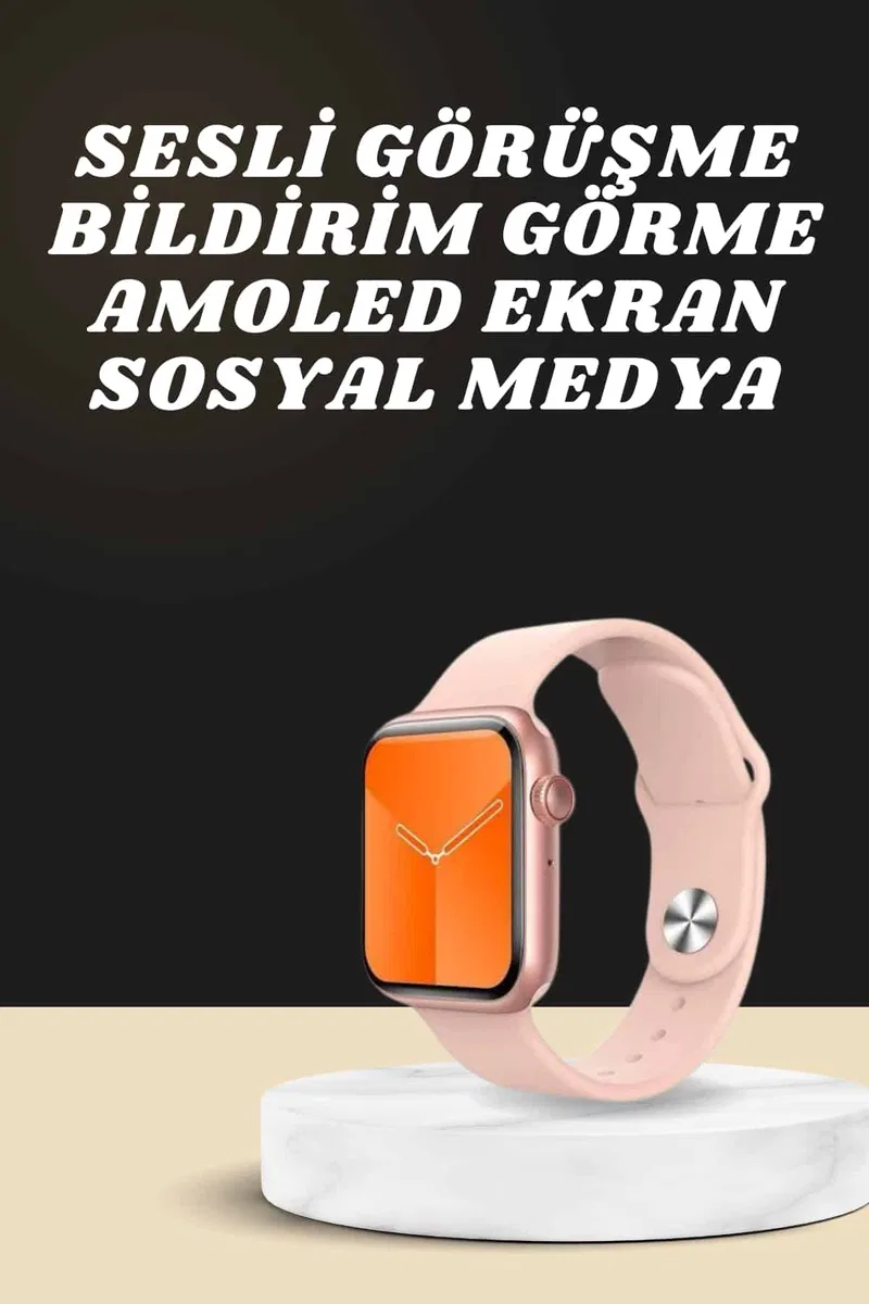 Akıllı Saat Alarm ve Titreşim Uyku ve Sağlık Takibi GPS Uyumlu Nabız Ölçer Sesli Görüşme görsel 2