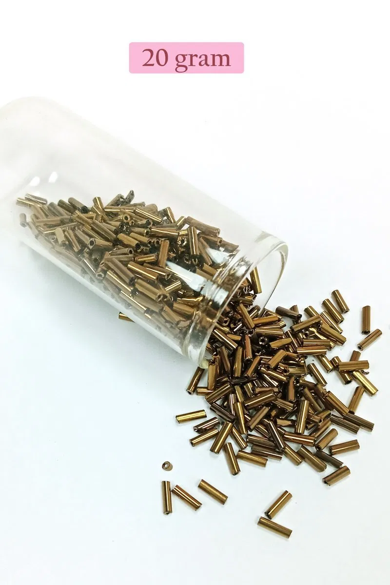 Uzun Boru Kesme Boncuk Çap 2mm Uzunluk 10 mm - 4 Renk - Toplam 80 Gram - BNC432 görsel 4