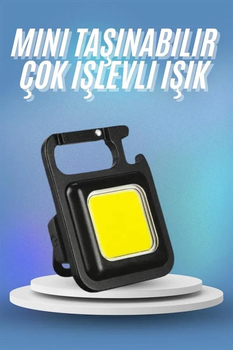 Işıldak USB Şarjlı Cep El Feneri Taşınabilir Mini Led Işık Çok Fonksiyonlu görsel 2