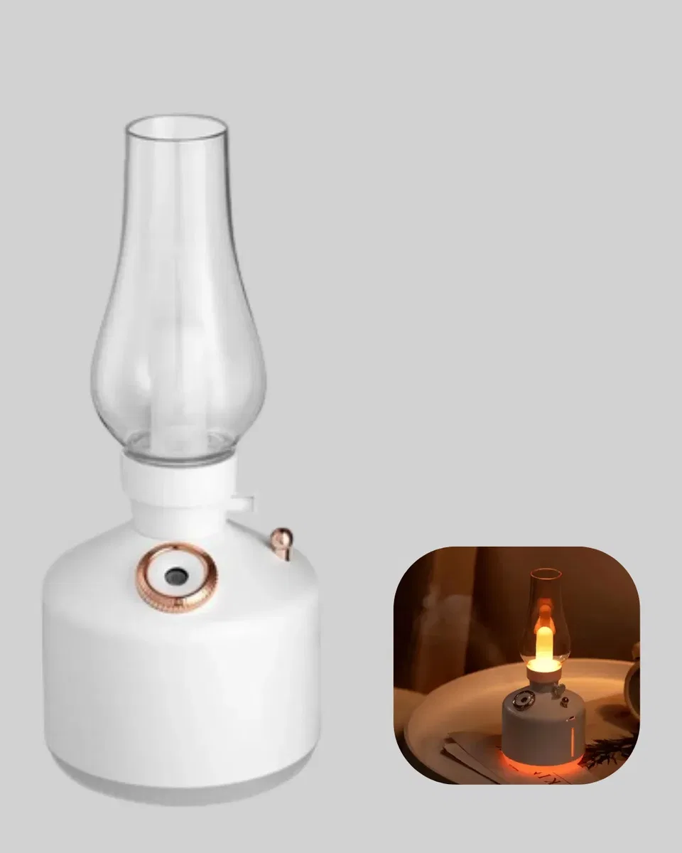 280 ml Tanklı Retro Gaz Lambası Difüzör USB Şarjlı Hava Nemlendirici görsel 5