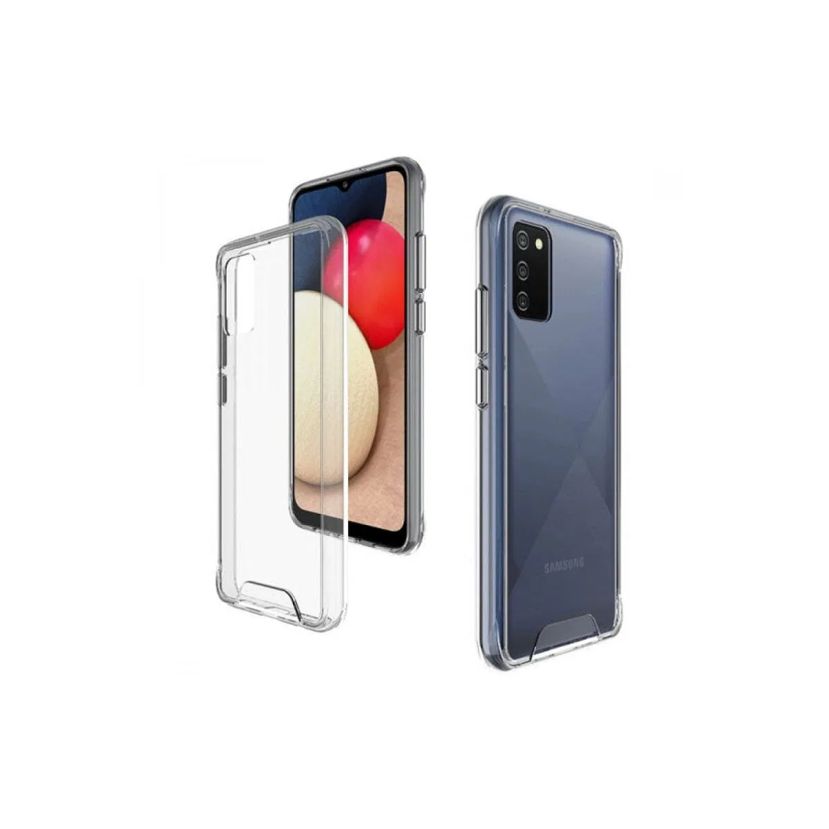 Newface Samsung Galaxy A02s Kılıf Lüx Şeffaf Silikon görsel 3
